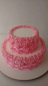 Bolo Rosa de 2 andares